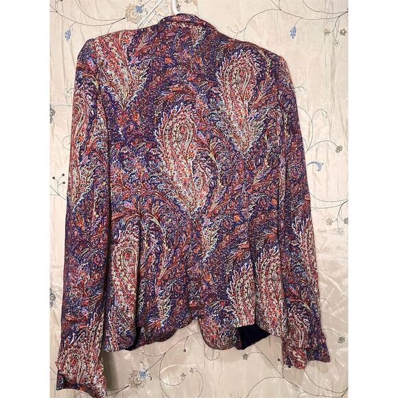Zara Women's Paisley Print Blazer Size S Multicolor Mid-Length Jacket - Picture 5 of 9